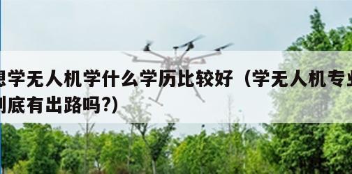 想学无人机学什么学历比较好（学无人机专业到底有出路吗?）