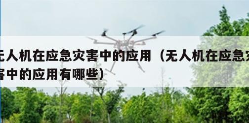 无人机在应急灾害中的应用（无人机在应急灾害中的应用有哪些）
