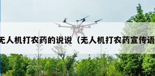 无人机打农药的说说（无人机打农药宣传语）